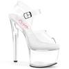 Pleaser - PASSION708 Sandale à bride à la cheville, Pole dance chaussures - Transparent/Blanc Product image